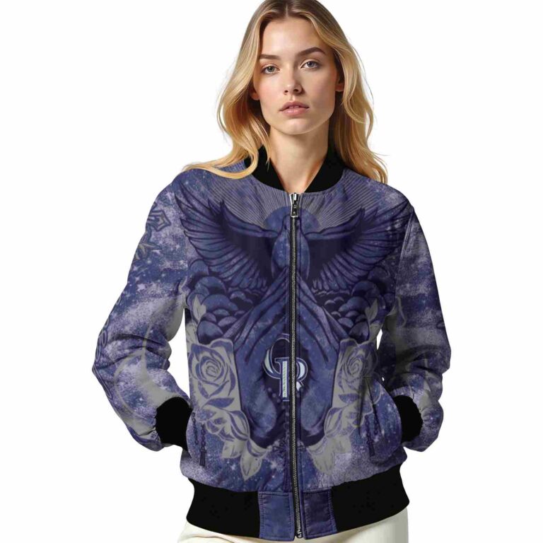 customized colorado rockies praying hands blue jacket latest model