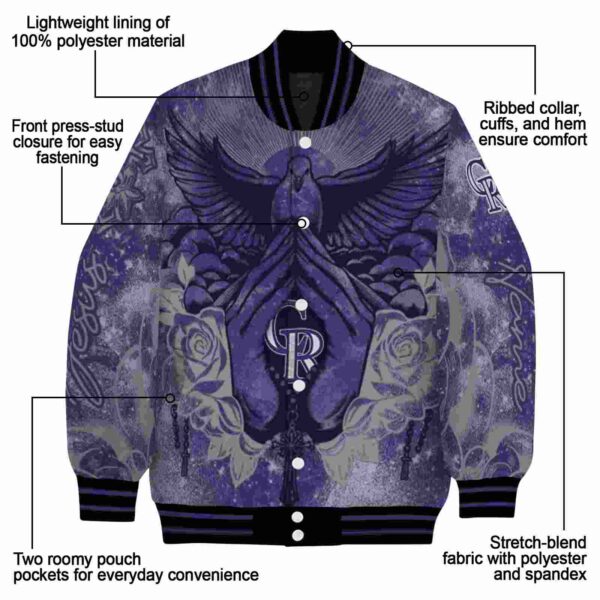 customized colorado rockies praying hands blue jacket new arrival
