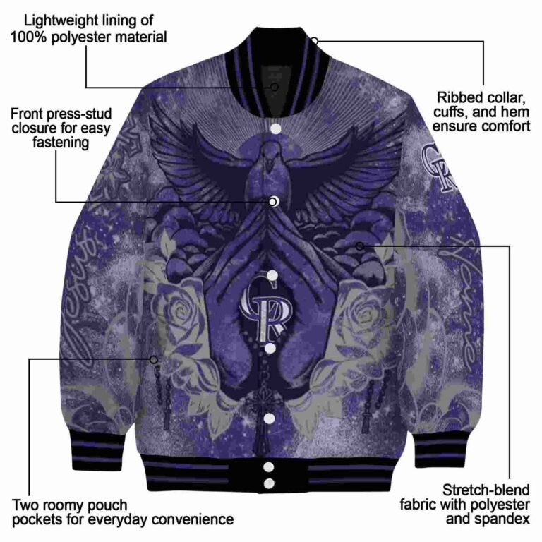 customized colorado rockies praying hands blue jacket new arrival