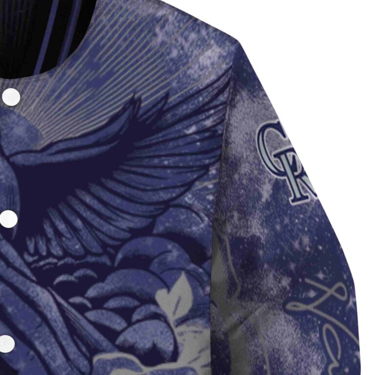 customized colorado rockies praying hands blue jacket premium grade