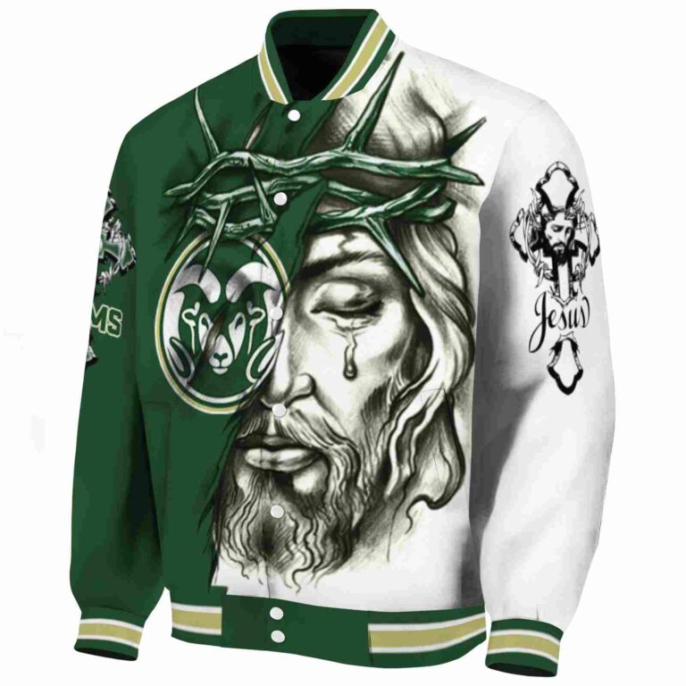 customized colorado state rams jesus tears green white jacket best selling