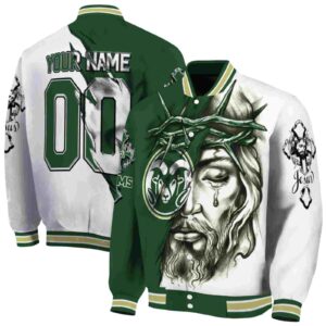 customized colorado state rams jesus tears green white jacket fashion forward