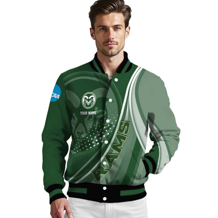 customized colorado state rams wave patterns green jacket high quality