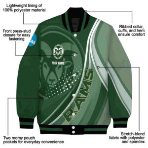 customized colorado state rams wave patterns green jacket new arrival