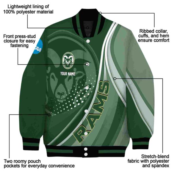 customized colorado state rams wave patterns green jacket new arrival