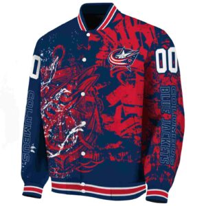 customized columbus blue jackets fishing art navy blue jacket best selling