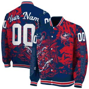 customized columbus blue jackets fishing art navy blue jacket fashion forward