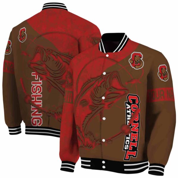 customized cornell big red fishing rod brown jacket fashion forward