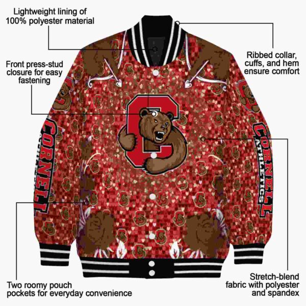 customized cornell big red heart explosion red jacket new arrival