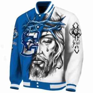 customized creighton bluejays jesus tears blue white jacket best selling