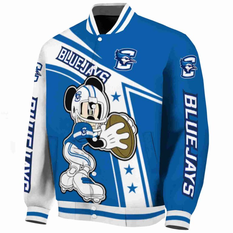 customized creighton bluejays mickey football blue white jacket best selling