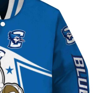 customized creighton bluejays mickey football blue white jacket premium grade