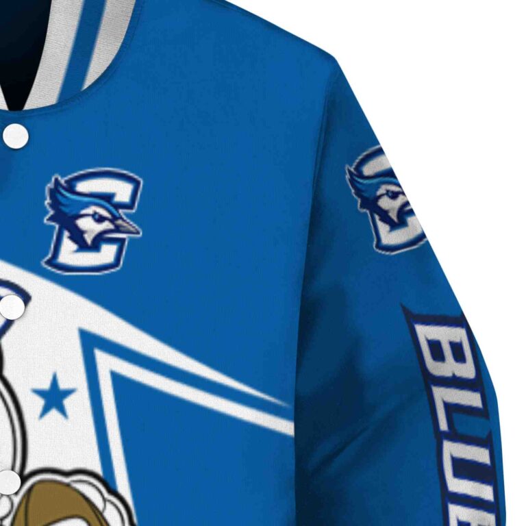 customized creighton bluejays mickey football blue white jacket premium grade