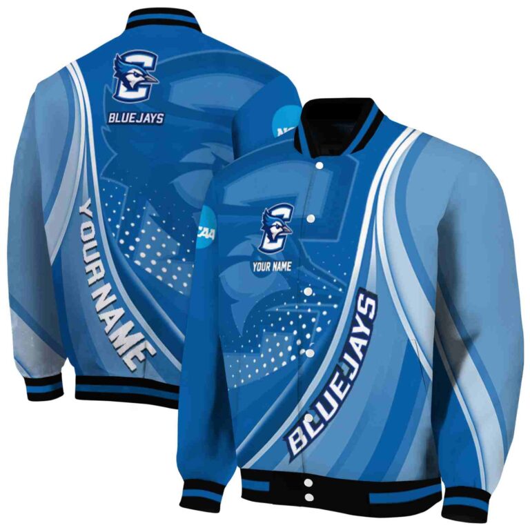 customized creighton bluejays wave patterns blue jacket fashion forward