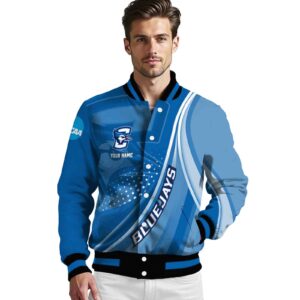 customized creighton bluejays wave patterns blue jacket high quality