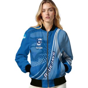 customized creighton bluejays wave patterns blue jacket latest model