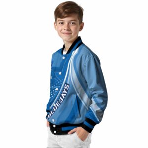 customized creighton bluejays wave patterns blue jacket trendy