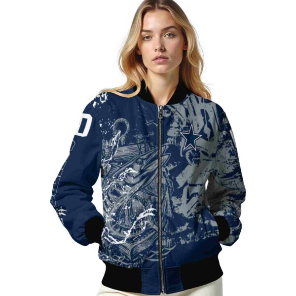 customized dallas cowboys fishing art blue jacket latest model