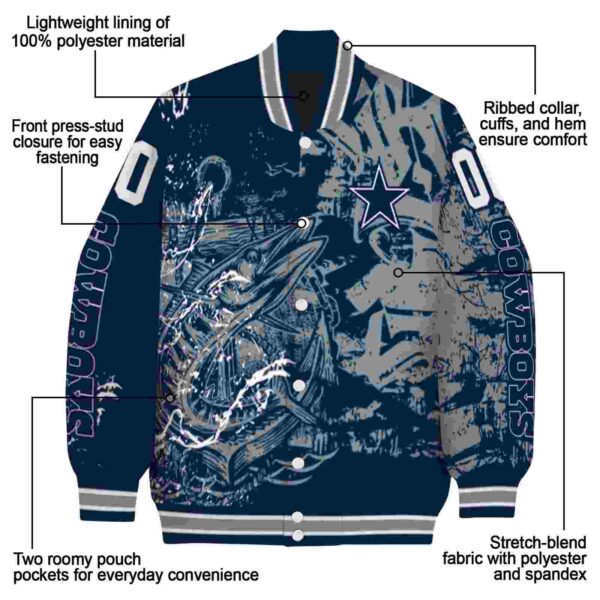customized dallas cowboys fishing art blue jacket new arrival
