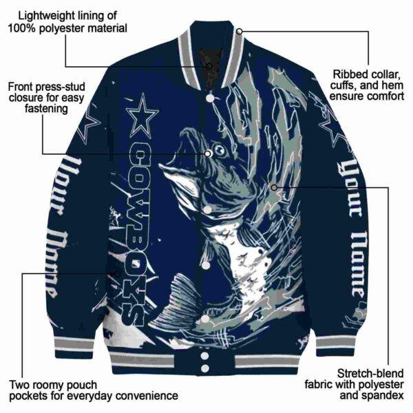 customized dallas cowboys fishing passion blue white jacket new arrival