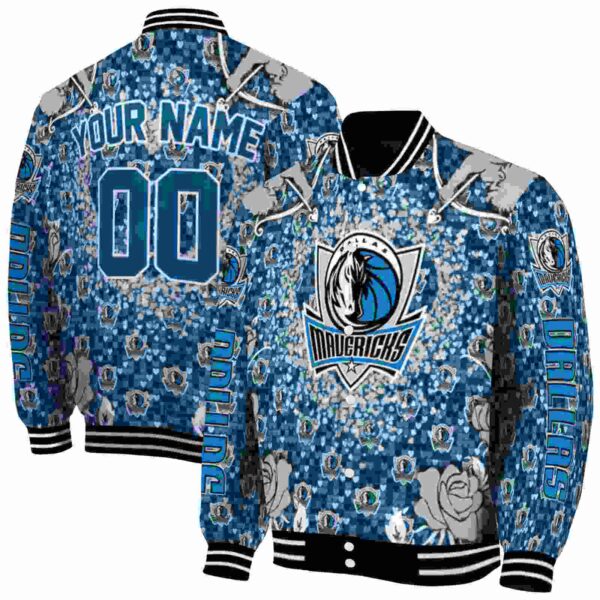 customized dallas mavericks heart explosion blue jacket fashion forward