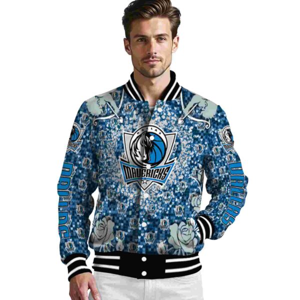 customized dallas mavericks heart explosion blue jacket high quality