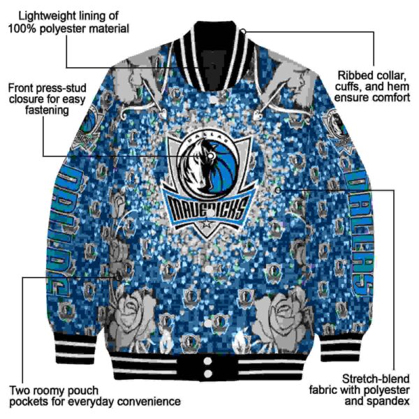 customized dallas mavericks heart explosion blue jacket new arrival
