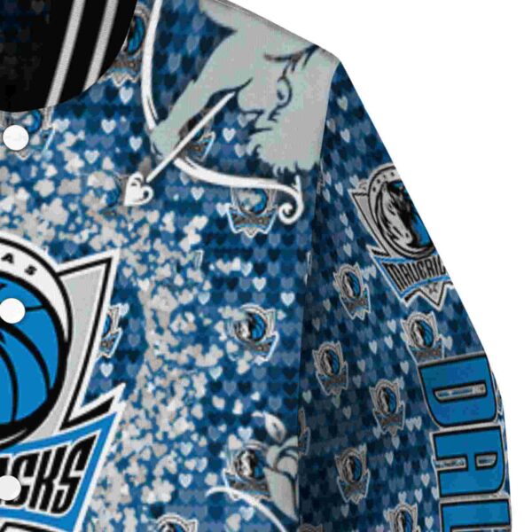 customized dallas mavericks heart explosion blue jacket premium grade