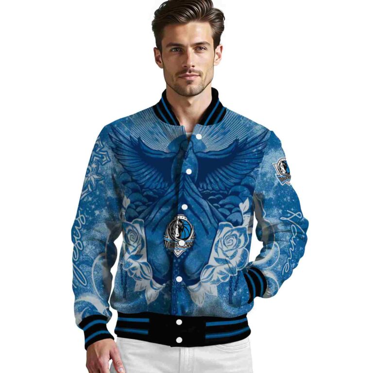 customized dallas mavericks praying hands blue jacket high quality