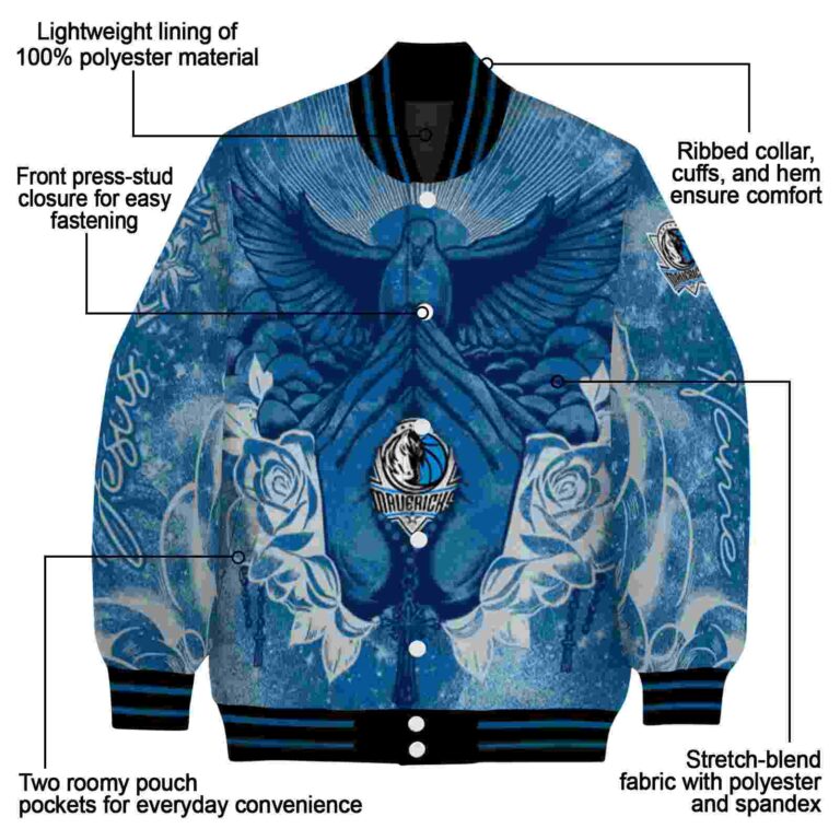 customized dallas mavericks praying hands blue jacket new arrival