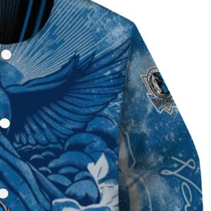 customized dallas mavericks praying hands blue jacket premium grade