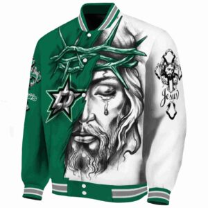customized dallas stars jesus tears green white jacket best selling