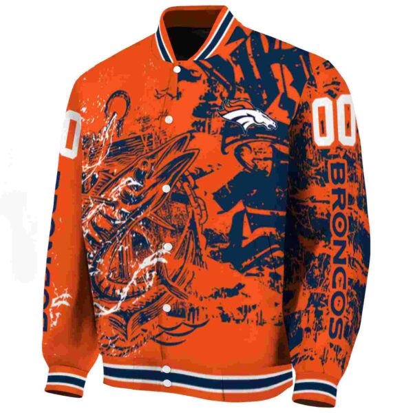 customized denver broncos fishing art orange jacket best selling
