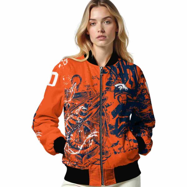 customized denver broncos fishing art orange jacket latest model