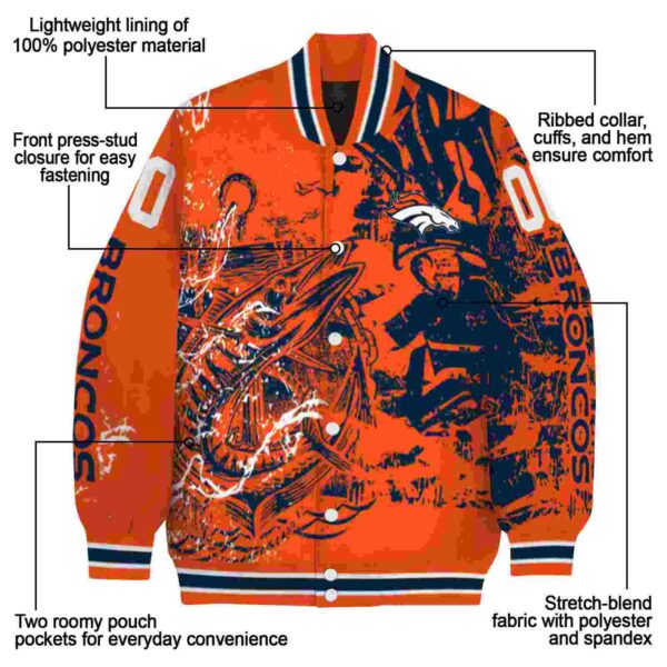 customized denver broncos fishing art orange jacket new arrival