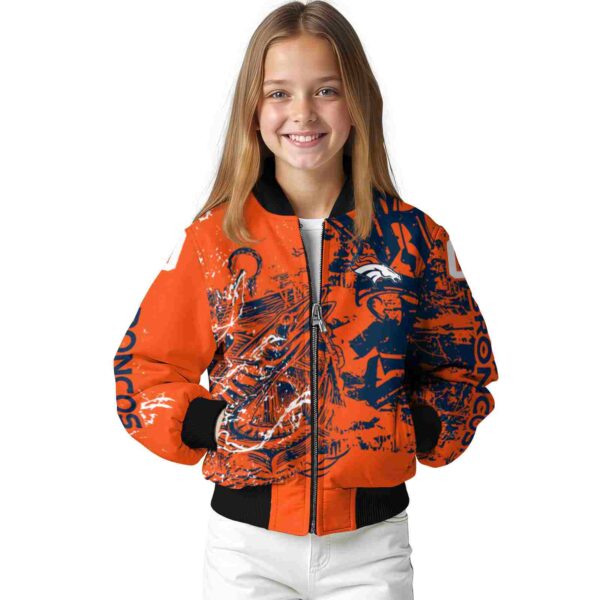 customized denver broncos fishing art orange jacket top rated