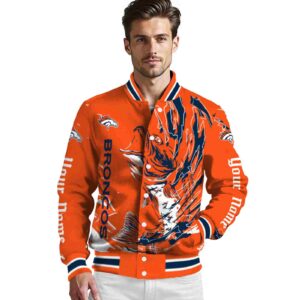 customized denver broncos fishing passion orange white jacket high quality