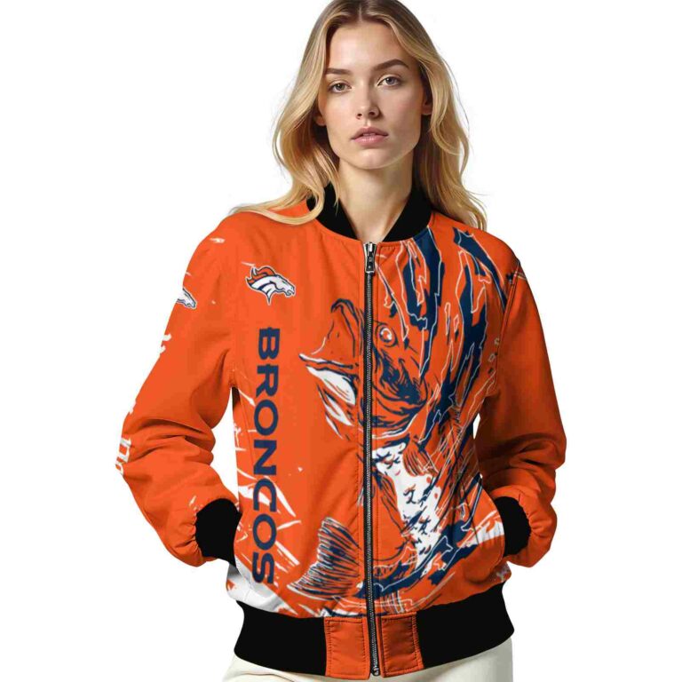 customized denver broncos fishing passion orange white jacket latest model