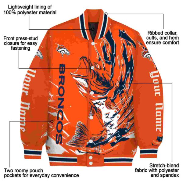 customized denver broncos fishing passion orange white jacket new arrival