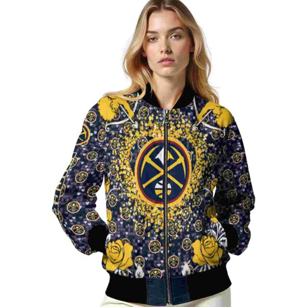 customized denver nuggets heart explosion blue jacket latest model