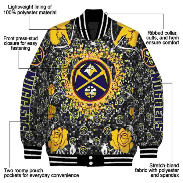 customized denver nuggets heart explosion blue jacket new arrival