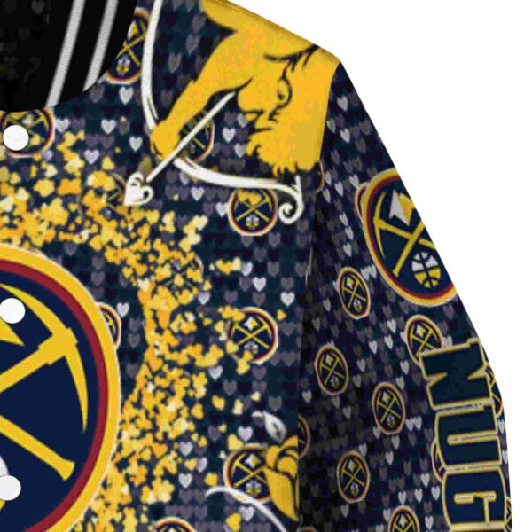 customized denver nuggets heart explosion blue jacket premium grade