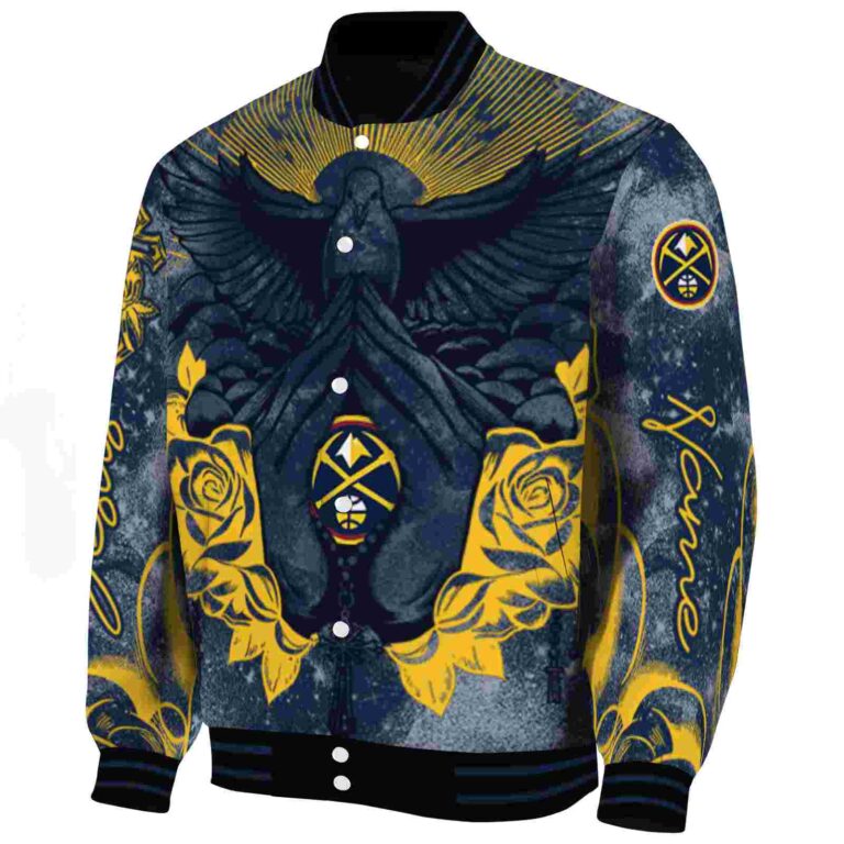 customized denver nuggets praying hands blue jacket best selling
