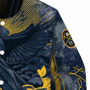 customized denver nuggets praying hands blue jacket premium grade