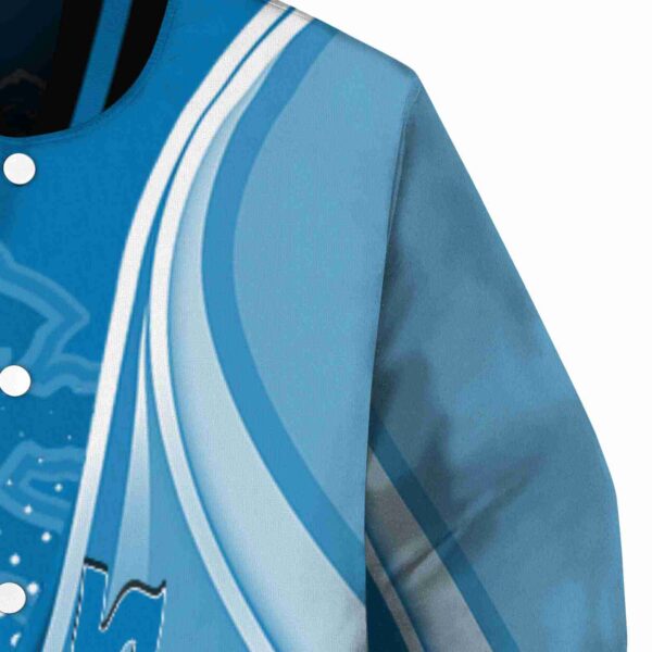 customized detroit lions wave patterns blue jacket premium grade