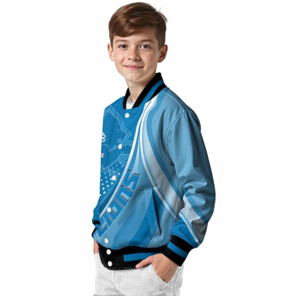 customized detroit lions wave patterns blue jacket trendy