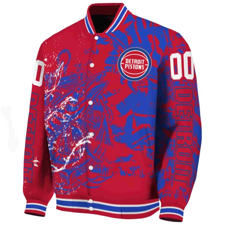 customized detroit pistons fishing art red jacket best selling