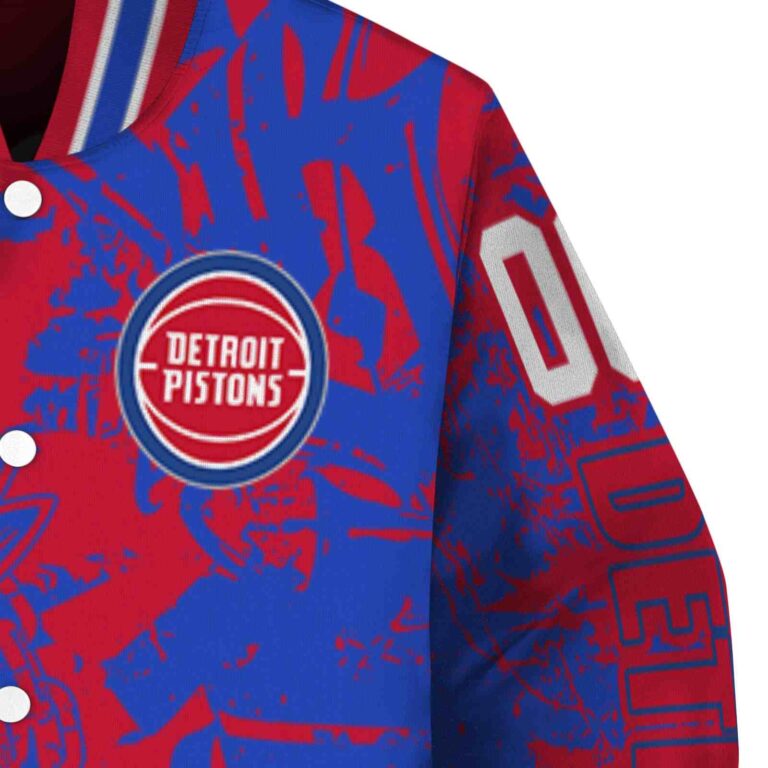 customized detroit pistons fishing art red jacket premium grade