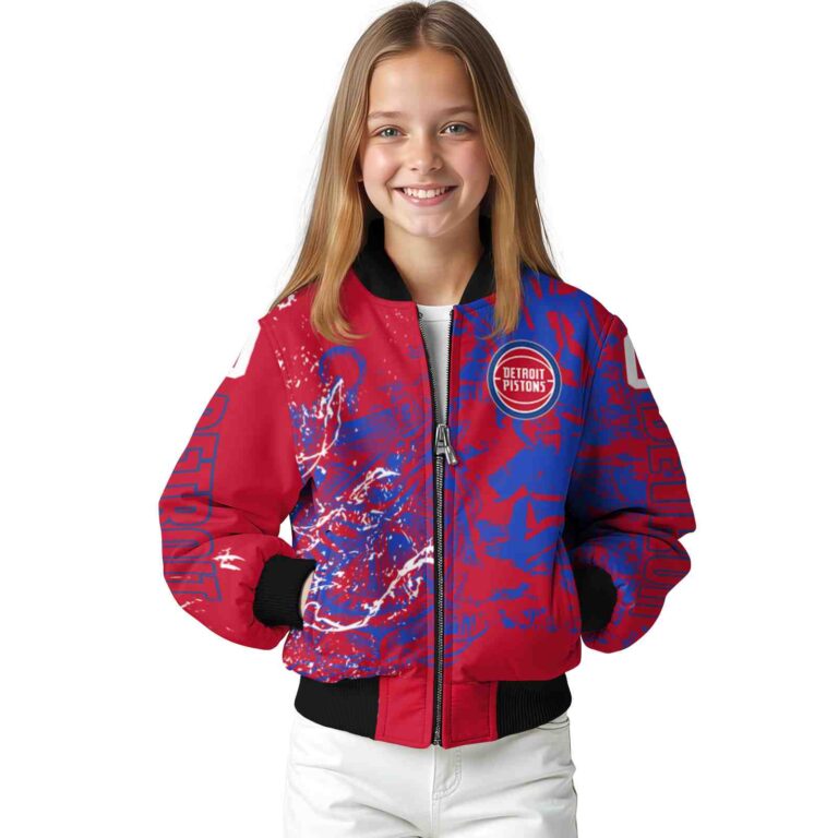 customized detroit pistons fishing art red jacket top rated