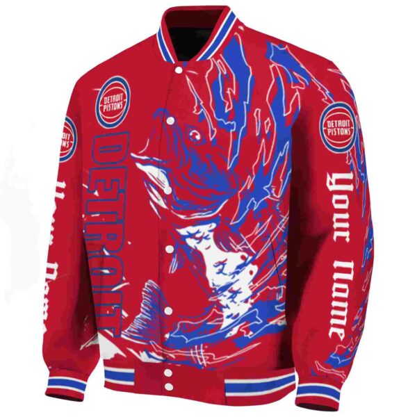 customized detroit pistons fishing passion red white jacket best selling